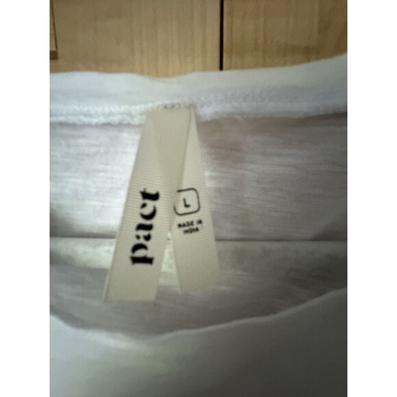 Pact Women's Cotton Featherweight Slub Muscle Tee In White Size Large - Picture 6 of 10